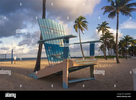 Big Beach Chair on Fort Lauderdale Beach Stock Photo - Alamy