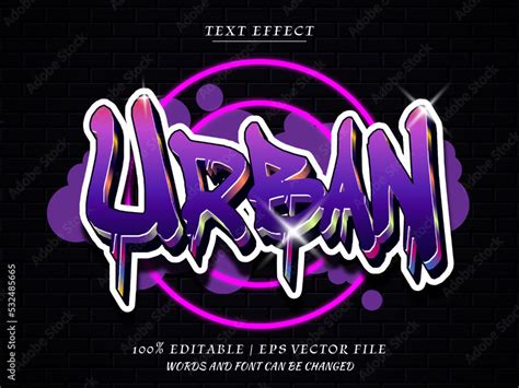 Urban Graffiti 3d editbale Text effect . graffiti style Stock Vector ...