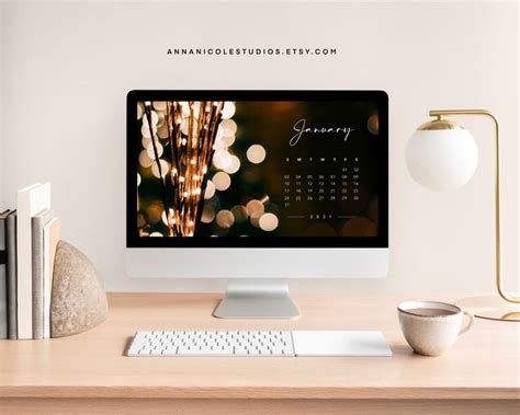 January 2021 Minimalistic Calendar Desktop Wallpaper | Desktop ...