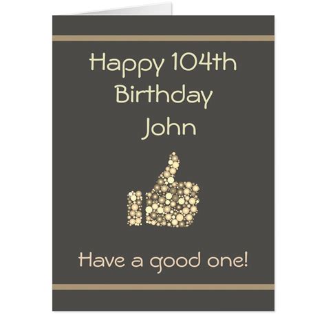 Large Happy 104th Birthday Card | Zazzle