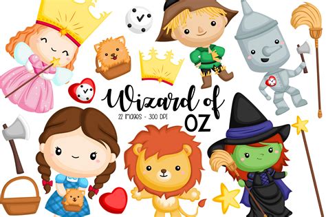 Wizard of Oz Kids Story Clipart Graphic by Inkley Studio · Creative Fabrica