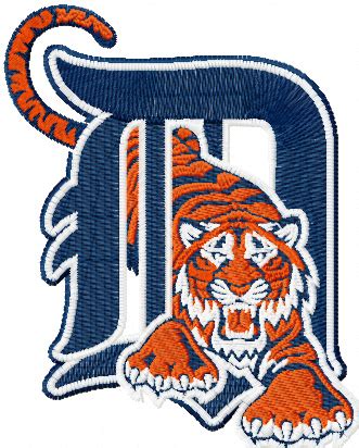 Detroit Tigers logo embroidery design