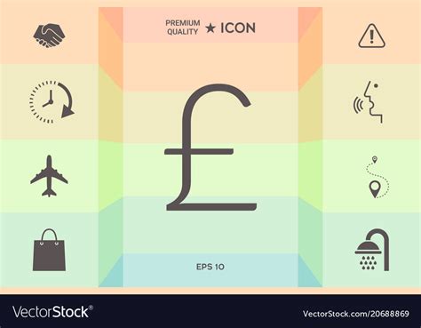 Sterling symbol icon Royalty Free Vector Image