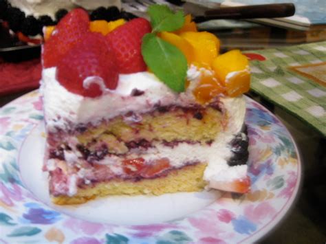 Tasty Food Things: Sponge Cake with Lots of Fruit