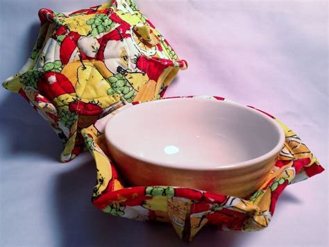 Microwave Bowl Cozy PDF Sewing Pattern and Tutorial Quilted Potholder ...