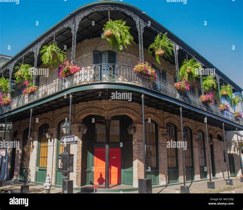 French Quarter architecture, New Orleans, Louisiana, United States. Built in the 18th century ...