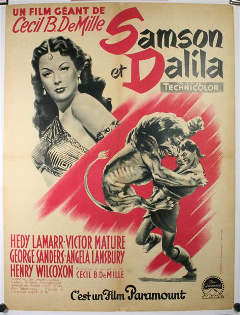 SAMSON ET DALILA, Samson and Delilah, Original French Movie Poster ...