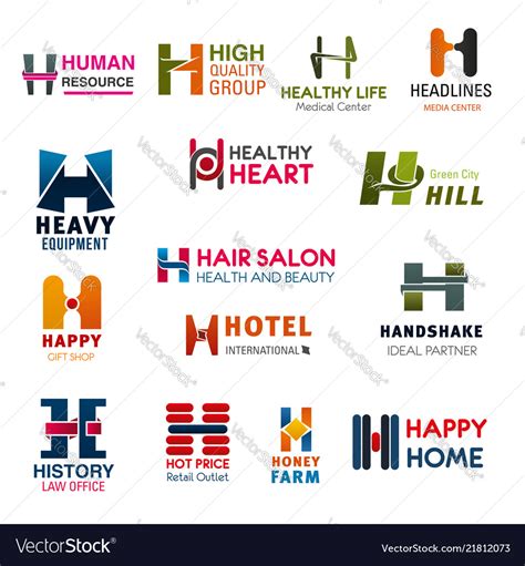 Letter h company brand names and business icons Vector Image