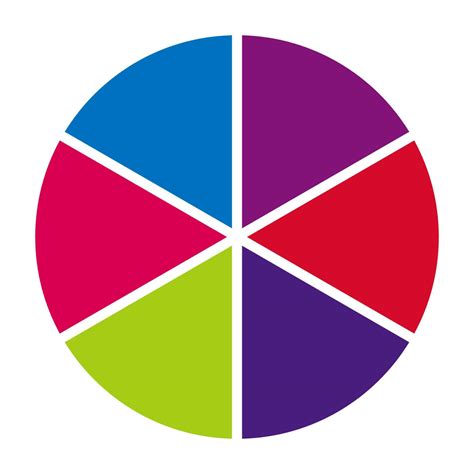 Circle divided into six equal segments. Circle divided infographic ...