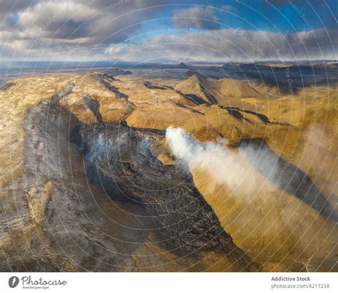 Fagradalsfjall volcano erupting in Iceland - a Royalty Free Stock Photo ...