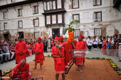 Nepalese priests along with devotees brought Fulpati festival during... News Photo - Getty Images