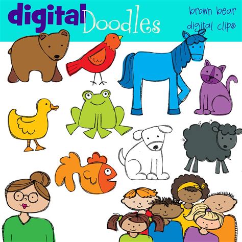 KPM Brown Bear and Friends Digital Clip Art COMBO - Etsy