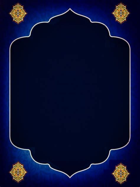 an ornate blue and gold frame with stars on the border in the middle, against a dark background