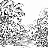 Jungle Tree Coloring Pages sketch template