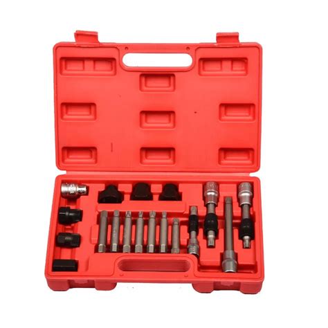 18 Pcs Alternator Freewheel Pulley Removal Engine Auto Tool Set Alternator Pulley Tool Kit Auto ...