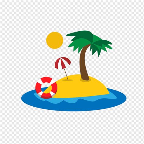 Island illustration, Palm Islands Tropical Islands Resort Beach, Cartoon island landscape ...