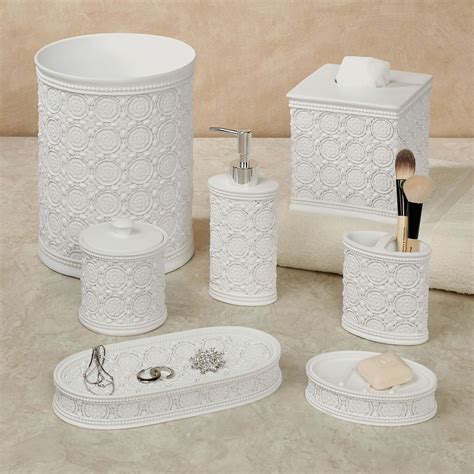 Knightsbridge Embossed Off White Bath Accessories by Avanti in 2021 ...