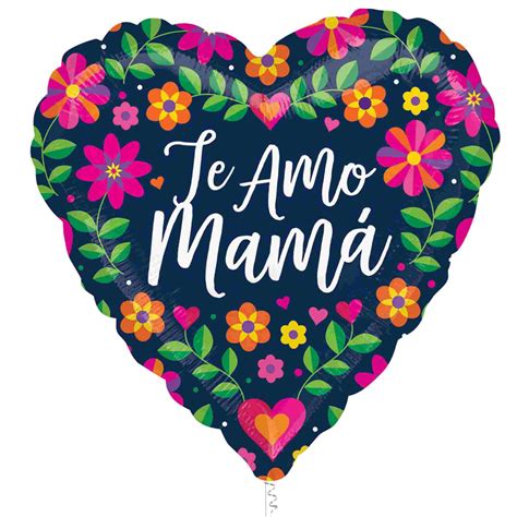 Te Amo Mama Floral Heart Balloon | 17 INCH