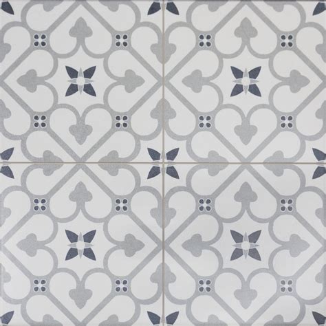 Brighton Grey Pattern Matt Porcelain Floor Tile- Tile Mountain ...