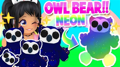 MAKING THE *FIRST NEON OWL BEAR* in ADOPT ME (roblox) DANGER EGG - YouTube