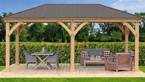 Yardistry 12 x 20 Meridian Gazebo 100% Cedar with Aluminum Roof – The Better Backyard