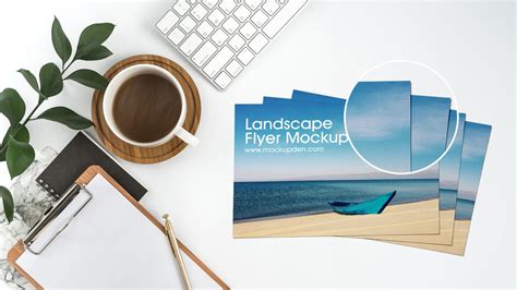 Free Landscape Flyer Mockup PSD Template - Mockup Den