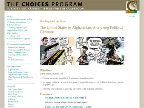 The U.S. in Afghanistan: Analyzing Political Cartoons Lesson Plan for 9th - 12th Grade | Lesson ...