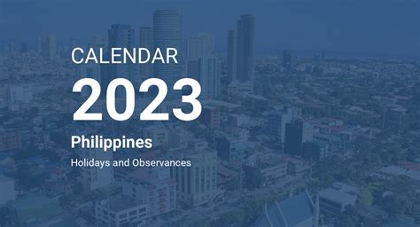 Year 2023 Calendar – Philippines