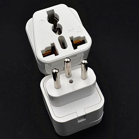 10pcs White Switzerland Plug Adapter 2 Pin to Swiss 3 Round Pin Plug ...