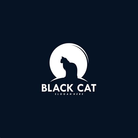 Black cat logo design vector 11155626 Vector Art at Vecteezy