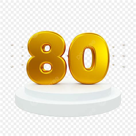 Rendering Numbers 3d Images, Number 80 3d Rendering, 80, Number, 3d PNG Image For Free Download