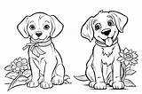 Free Vector  Coloring Page Line Drawing Dogs sketch template