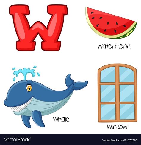 Vector illustration of W alphabet. Download a Free Preview or High Quality Adobe… | Preschool ...