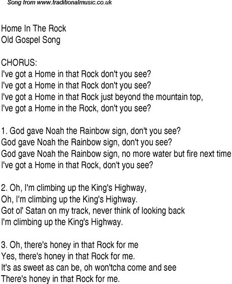 Home In The Rock - Christian Gospel Song Lyrics and Chords