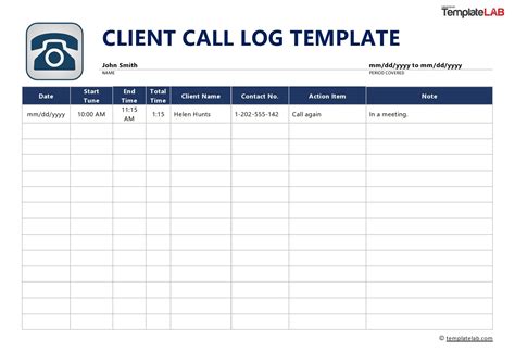 20+ Printable Call Log Templates [Word,Excel,PDF] - TemplateLab