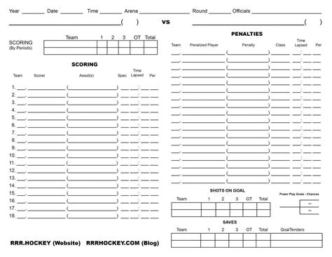 Free Printable 2017 Minnesota State Boys' Hockey Score Sheet | Saint ...