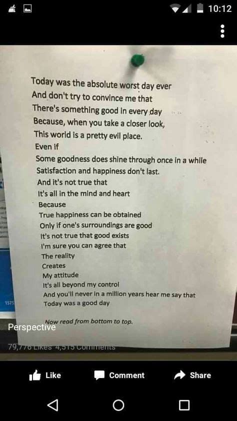 Poem you should read when your having a bad day | Having a bad day, Backwards quotes, Emotional ...