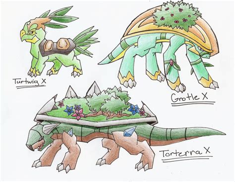 Turtwig Evolution Series X by CelestialTentails on DeviantArt