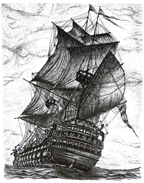 *Sailing Drawing - Sailing Fine Art Print | Sailboat art, Ship drawing, Art