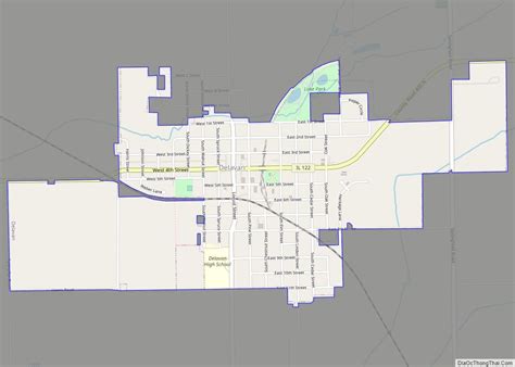 Map of Delavan city, Illinois