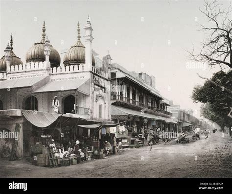 19th century vintage photograph: Chandni Chowk, The Chowk, merchants ...