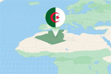 Map Illustration of Algeria with the Flag. Cartographic Illustration of Algeria and Neighboring ...