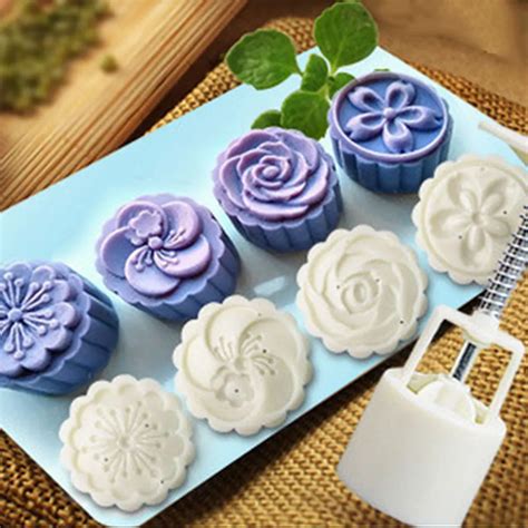 Hand Pressing Plastic Rounded Mooncake Mold Traditional Home Accessories Mooncake Mould -in ...