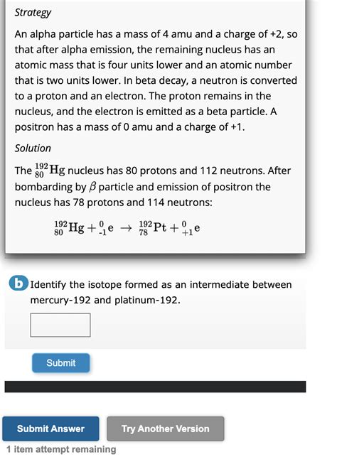 Strategy An alpha particle has a mass of 4 amu and a | Chegg.com