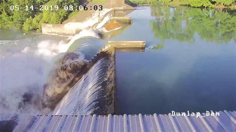 Video shows exact moment a dam gate collapsed at Lake Dunlap