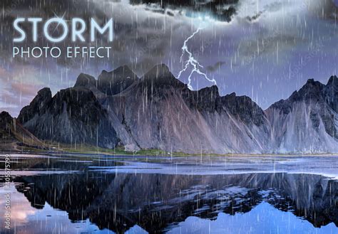 Storm Photo Effect Layout Stock Template | Adobe Stock