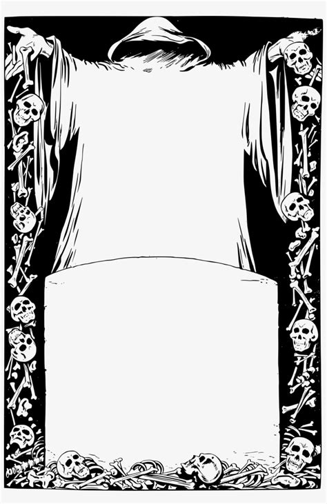 Grim Reaper Border Clipart Death Borders And Frames - Grim Reaper Page Boarder - 900x1346 PNG ...