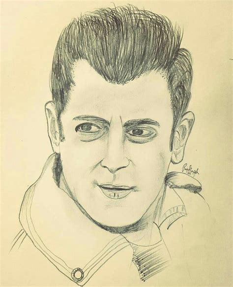 Pencil sketch of salman khan by pooja singh. | Pencil sketch, Hand embroidery, Male sketch