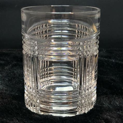 RALPH LAUREN GLEN PLAID Crystal Whiskey Glasses Double Old Fashioned 4 ...