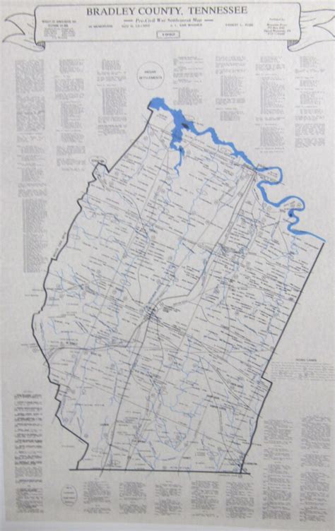 Bradley County, Tennessee Pre-Civil War Settlement Map - Southern Genealogy Books